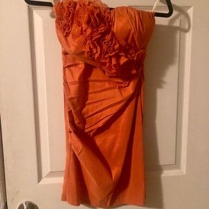 Bright orange summer mini dress